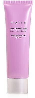 Face Defender BB Cream Makeup Foundation Beauty - mally Broad Spectrum SPF 15 Sunscreen Protection - Various Skin Shades (Medium Tan)