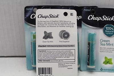 ChapStick 100% Natural Lip Butter, Green Tea Mint, 0.15 oz (Pack of 12)