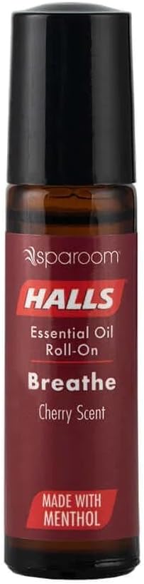 Halls Breathe Essential Oil Roll On Cherry β Menthol-Infused Aromatherapy Blend for Focus and Tension, Travel-Friendly Relaxation Support with Natural Botanical Oils, 10mL Precision Applicator