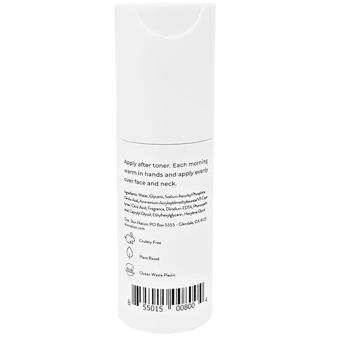 Skin Nation Super Hydrating Vitamin C Face Serum with Ferulic Acid, Aloe Vera, Rosehip Oil, Can Help Smooth Skin Texture and Supports Firmer Skin, for Dry and Sensitive Skin