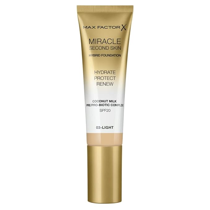 Max Factor Miracle Second Skin Foundation SPF 20-03 Light Foundation Women 1.01 oz