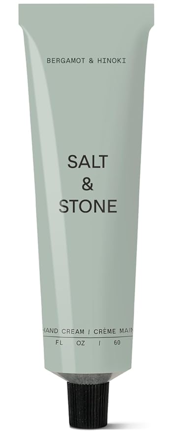 Salt & Stone Hand Cream for Women & Men | Bergamot & Hinoki | Hydrates, Nourishes & Softens Skin | Restores Dry Cracked Hands | Fast-Absorbing | Cruelty-Free & Vegan (2 fl oz)