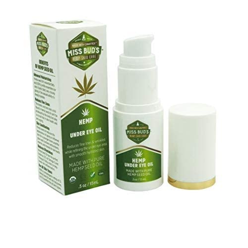 Miss Bud’s Hemp Eye Oil Reduce Fine Wrinkle Lines, Tone, Smooth and Deeply Moisturize Skin Made from Pure Hemp Seed Oil