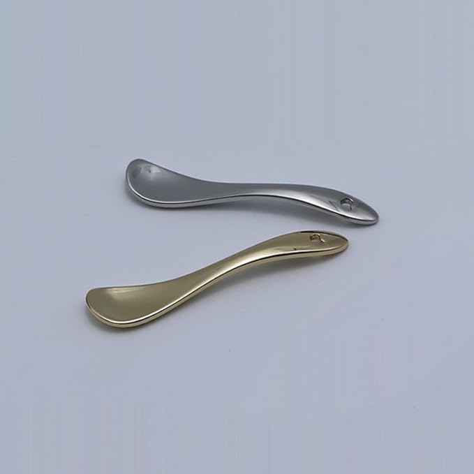 3 Pieces Zinc Alloy Makeup Spatula Eye Cream Spoon Beauty Scoop Mini Spoon Makeup Beauty Spoons Mini Cosmetic Skincare Spatula for Cream Lotions, Spoon Shaped, Golden, Silver