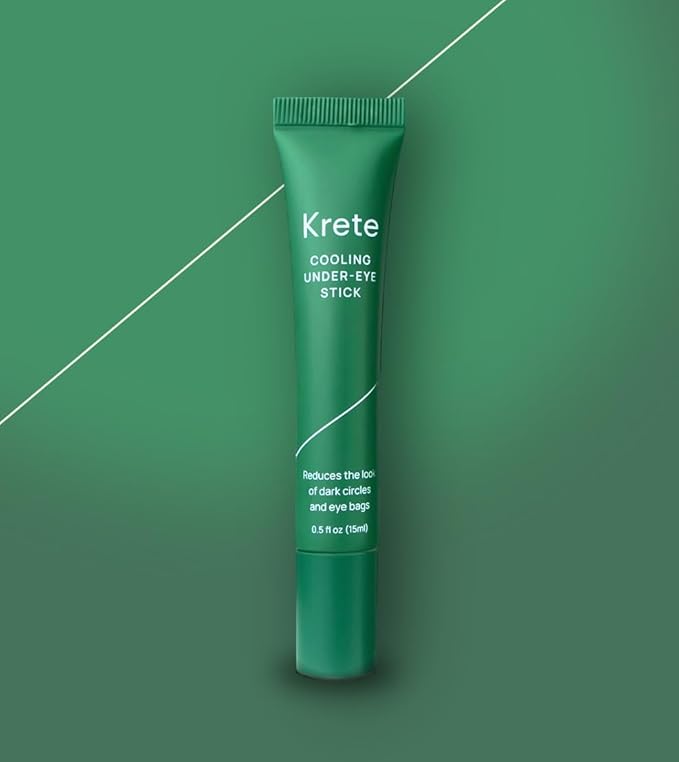 KRETE Cooling Under-Eye Stick with Liposomal Caffeine and Tripeptide-5 - Helps with Dark Circles and Puffiness, Vegan & Cruelty-Free, 15ml