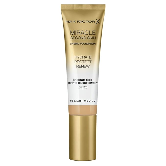 Max Factor Miracle Second Skin Foundation SPF 20-04 Light Medium Foundation Women 1.01 oz