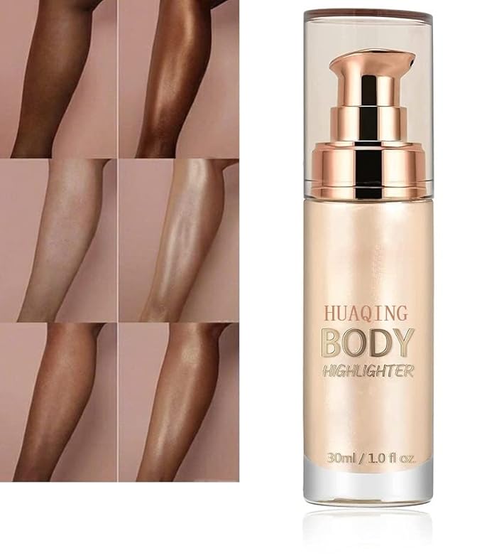 2 Pack Body Luminizer,Shimmer Body Highlighter Makeup Liquid Gloss Makeup for Glitte Face Body Gloss Cream.(104 Soft Yarn Pink)