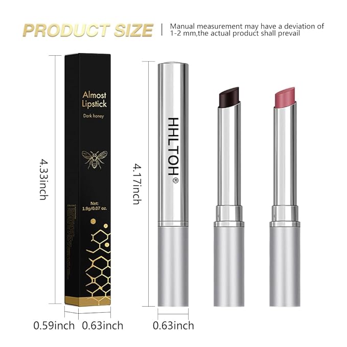2PCS Honey Tinted Lips Balm Lipstick - Sheer Hydrating Lipstick for All Skin Tones - Moisturizing Lip Balm, Nourishing Lip Balm – Bálsamo Labial Hidratante con Color,Natural Cherry Black & Pink