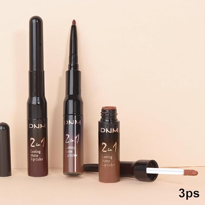 evpct 3Pcs Chocolate Nude Brown True Nude Matte Lip Liner & Liquid Lipstick Stain Makeup Set for Women, Lip Liner Stain Long Lasting Waterproof Smudge Proof, Cruelty Free Lip Makeup 24 hours originale