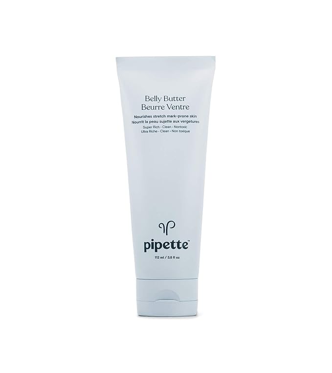 Pipette Belly Butter - Stretch Mark Cream for Pregnancy, Clean Hydrating Ingredients to Help Retain Skin’s Moisture, Shea Butter & Squalane, 3.8 fl oz