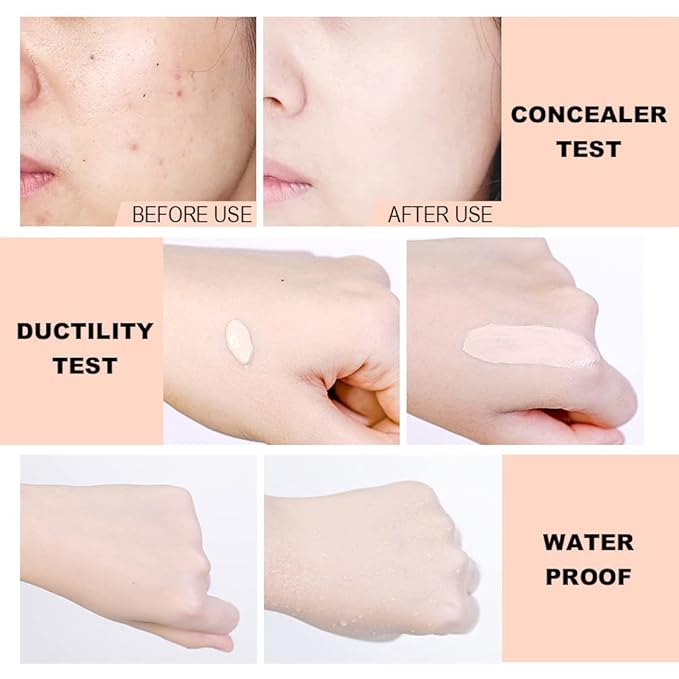 1 Pack Liquid Foundation Cream for Face Makeup,Durable Full Coverage Matte Concealer Make Up,Oil Control & Waterproof Base Primer -1 Fl.Oz-IVORY 6#