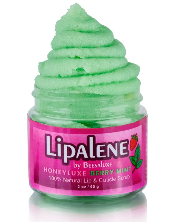 Lipalene HoneyLuxe - 100% Natural Lip & Cuticle Scrub - Berry Mint