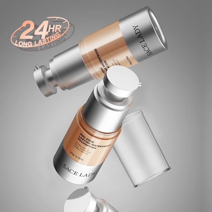 Ultra Matte Liquid Foundation Makeup, Full Coverage Shine Free Foundation Cream for Oily Skin, Waterproof Natural Face Foundation Make-Up Lasts Up to 24HR, 0.7Oz (#04)