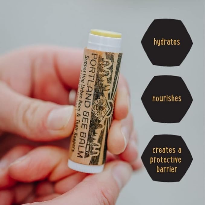 Portland Bee Balm All Natural Handmade Beeswax Based Lip Balm, Lavender 24 Count