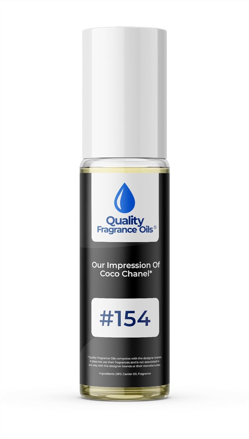 Quality Fragrance Oils' Coco Ch. Impression #154 | Long-Lasting Perfume Oil, Alcohol-Free, Strong Scent, 10ml Roll-On | Affordable Alternative to Designer Fragrances