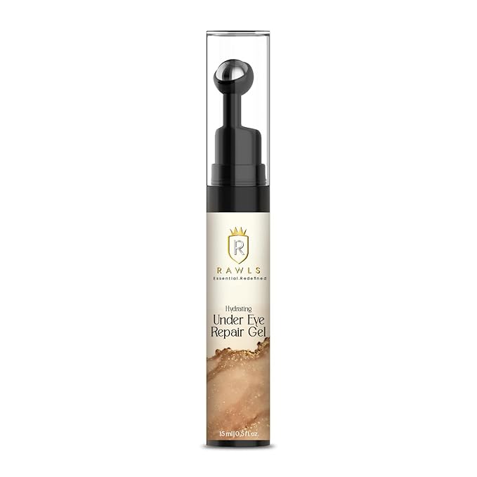 RAWLS 5% Caffeine Eye Serum and Under Eye Roller Cream for Dark Circles and Puffiness, Caffeine Eye Cream with 360° Massage Ball Reduce Wrinkles and Fine Lines-0.5 fl oz