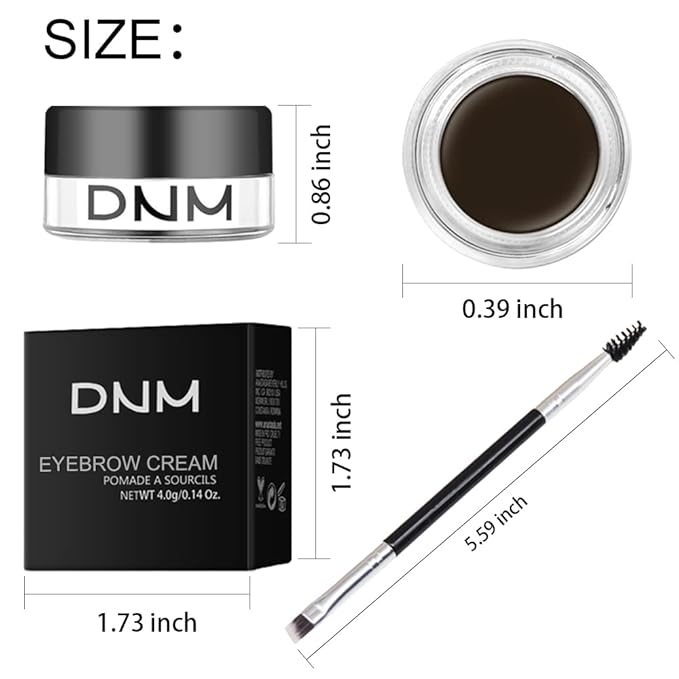 evpct Ebony Eyebrow Powder Pomade Gel Shaper Makeup Kit with Dual-ended Brush, Eyebrow Stencils Kit for Women Shaping, Eye Brow Pomade Stencil Shaper Tinting kits for Women, Long Lasting Waterproof