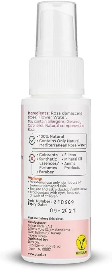 OTACI Rose Passion Face Mist Spray β 100% Natural Rose Water Hydrating Mist for Glowing, Refreshed Skin β Travel Size 50ml β Vegan, Alcohol-Free, for All Skin Types