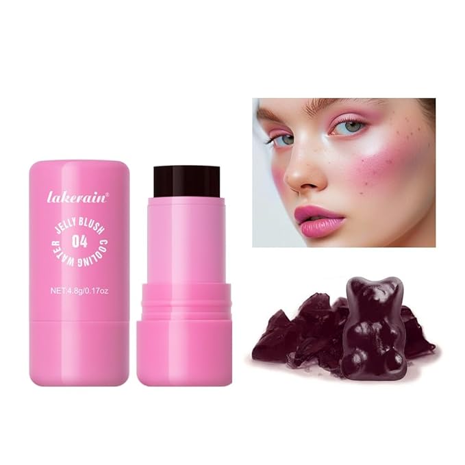 Milk Jelly Blush - Milk Blush - Sheer Cheek & Lip Stain,Long Lasting Milk Jelly Tint Have Transparent & Bright Colors (#4 berry)