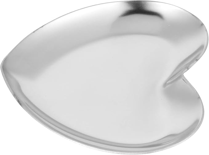 Nail Palette, Nail Palette Nail Palette Heart Shaped Art Palette Stainless Steel Palette Makeup DIY Paint Color Mixing Tray Nail Art Palette Resin(Silver)