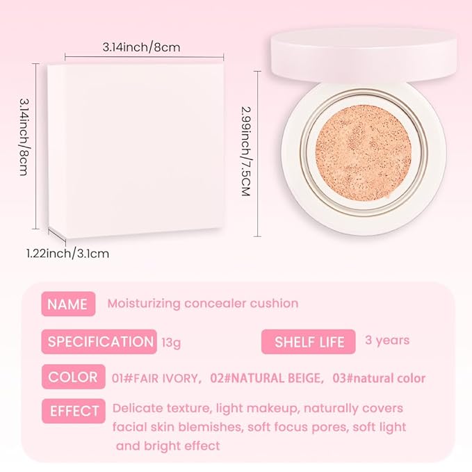 Nuder Cushion Foundation,Fair Ivory for Light & Medium With Neutral Skin Tone,Long-Lasting,Lightweight,Flawless Coverage,Dewy Finish,Concealing Redness,Blemishes and Under-eye Bags for All Skin Types