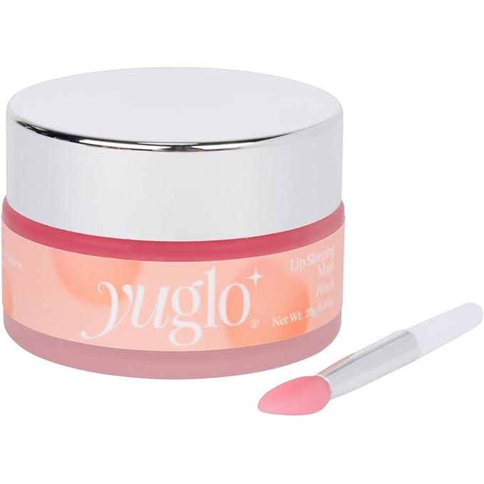 YUGLO Lip Sleeping Mask | Peach Flavor | Hydrating & Soothing Lip Treatment for β¨Dry, Chapped Lips | Plumps & Moisturizes | Overnight Lip Repair