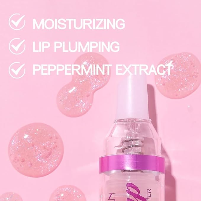 Natural Spicy Lip Plumping Booster Lip Plumping Oil,Lip Plumper Gloss, Ultra-Hydrating & Nourishing Plump and Pout Lip Plumper, Glossy Finish Fuller Lip Plumping Lip Gloss for Women Girls(01#)