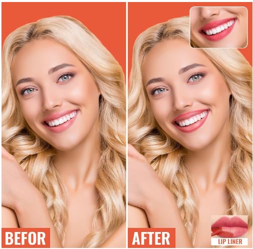 2pcs Lip Stain Peel Off - Lip Liner Stain Long Lasting Waterproof,2-in-1 Lip Liner with Tweezer Nude Matte,Non-Stick Cup,Highly Pigmented,Natural Finish,Stay On All Day,Perfect for Gift (Nude+Cocoa)