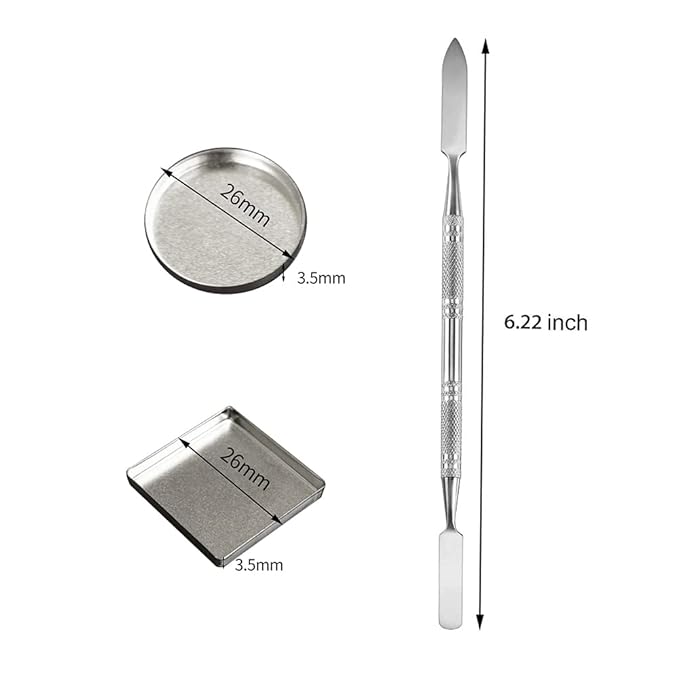 50 Pcs Empty Square Metal Pans, Makeup Palette Pans for Eyeshadow Magnetic Cosmetic Palette Size 26mm (Square - 50 Pcs)