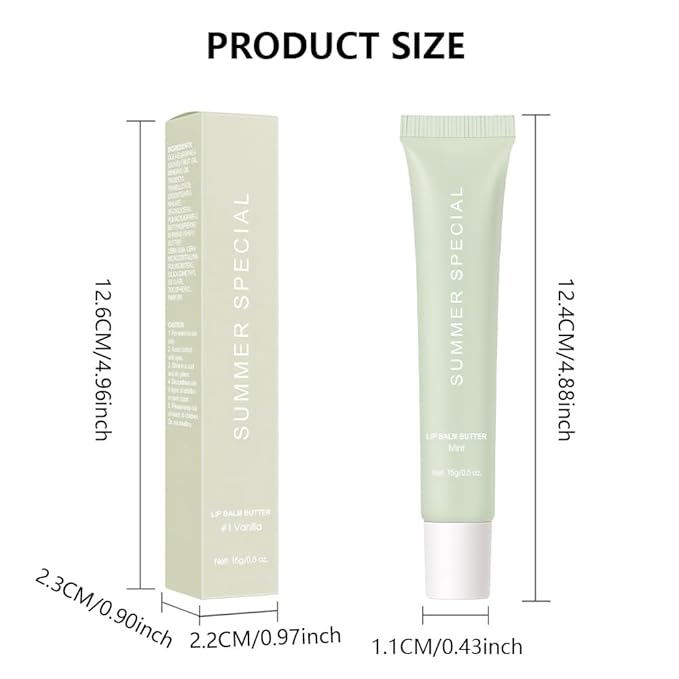 Summer Ultra-Hydrating Lip Butter Balm – Natural Vegan Lip Balm for Instant Moisture, Shine & Hydration – Sheer-Tinted, Soothes & Softens Dry Lips, Bálsamo labial hidratante #2 Mint 0.5 Fl Oz