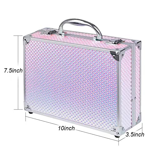 Hot Sugar Makeup Kit for Women Full Kit Teen Girls Starter Cosmetic Gift Set with Cute Mermaid Train Case Includes Pigmented Eyeshadow Palette Blush Lipstick Lip Pencil