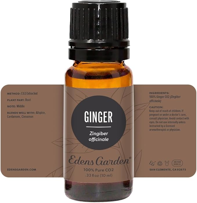 Edens Garden Ginger CO2 Essential Oil- 100% Pure Premium Grade, Undiluted, Natural, Therapeutic, Aromatherapy, The Best for Diffuser, Candle, Laundry, Humidifiers 10 ml (.33 fl oz)