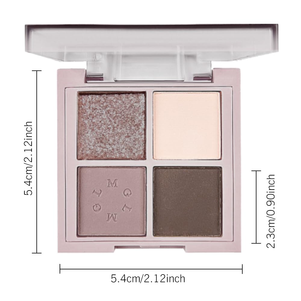 4Colors Eyeshadow Makeup Palette,Nude Gray Black Natural Neutral Powde Eye Shadow Palette for Older Women,Long Lasting Naturing-Looking,Lightweight,Waterproof,Eye Makeup Kit Travel Size
