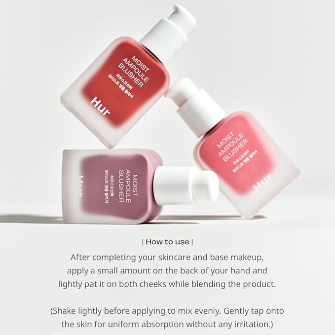 Moist Ampoule Blusher, Buildable Water-based Formula, Infused with over 50% moisture essence, no tackiness, long-lasting moisture, weightless feel (02 Deep Plum, 20ml)