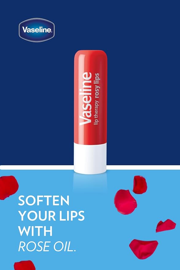 Vaseline Lip Therapy Care Rosy, Fast-Acting Nourishment, Ideal for Chapped, Dry, Cracked, or Damaged Lips, Lip Balm, 20-Pack, 0.16 Oz Each