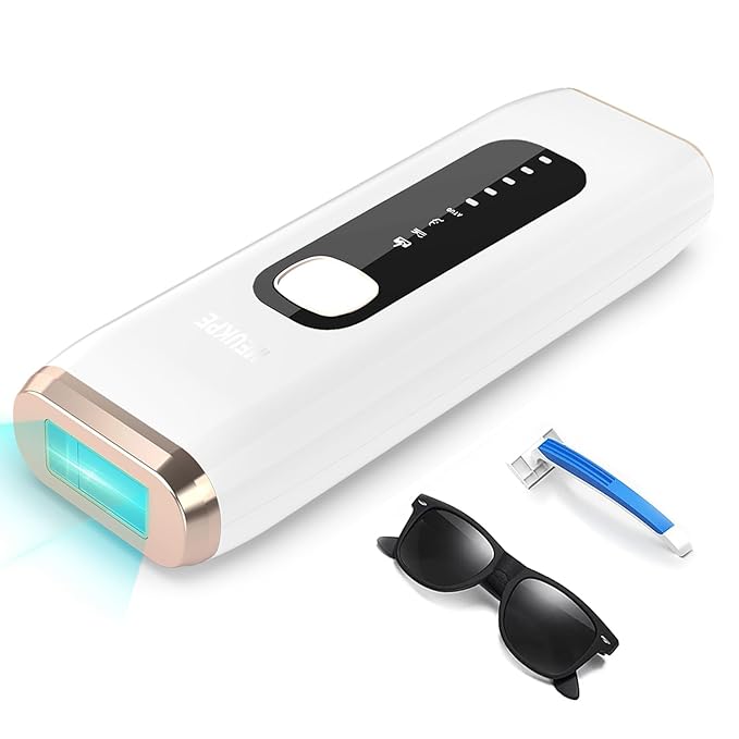 IPL Laser Hair Removal Device for Women Men at Home, Upgraded to 999,900 Flashes Permanent for Facial Legs Arms Bikini Line Whole Body Treatment (White Gold)