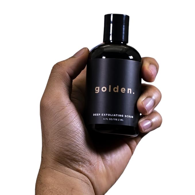 Golden Grooming Co. Exfoliating Face Scrub for Men - Deep Cleansing Facial Cleanser w/Coconut Oil & Aloe Vera - Exfoliating Face Wash for Men - Face Scrub for Oily & Dry Skin - For All Skin Types-4oz