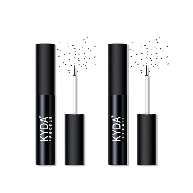 2 Colors Liquid Freckle Pen, Natural Like Freckle Makeup Pen Soft Dot Spot, Waterproof and Smudgeproof Quick Dry for Instant Create Realistic Freckles Make Up(Dark Brown+Light Brown)