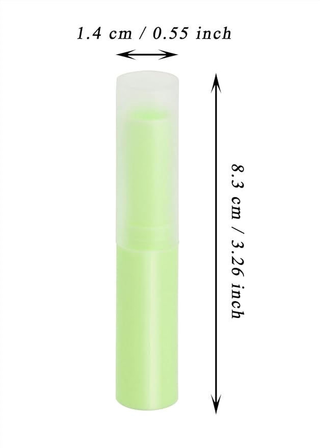 0.14oz Empty Flavored Lip Balm Container Tubes Plastic Homemade Moisturizing Lip Stick with Caps Bulk Fit for Women Adult DIY Making Supplies, 25 Count (Green)
