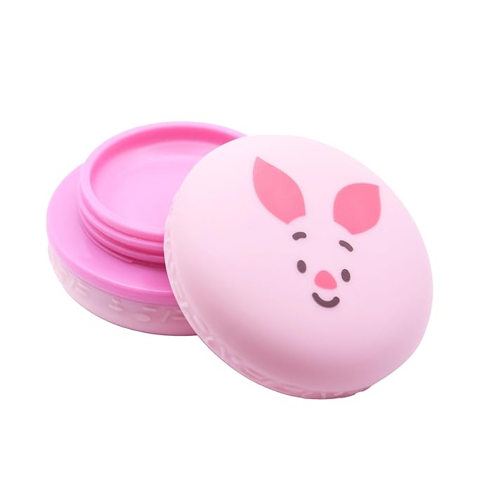 The Crème Shop x Disney Macaron Lip Balm Winnie The Pooh Lemon Honeycomb Crème Korean Scented Pocket Portable Vitamin E Shea Butter (Piglet (Rosy Watermelon))