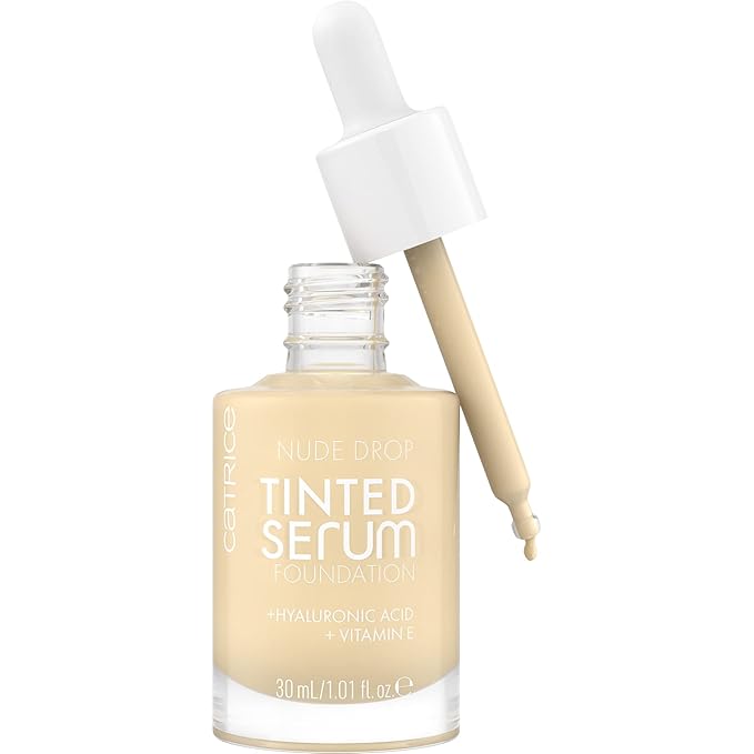 Catrice | Nude Drop Tinted Serum Foundation | Lightweight, Hydrating, Buildable Coverage | Enriched with Hyaluronic Acid & Vitamin E | Vegan & Cruelty Free (002N)