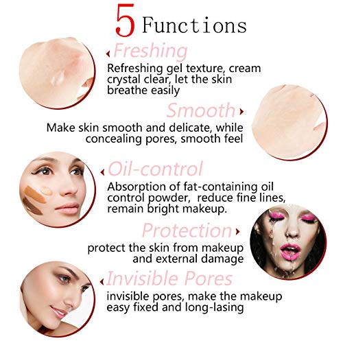 PHOERA Setting Powder and PHOERA Face Primer Makeup, Control Oil Brighten Skin Color Cover Blemish Whitening Face Setting Loose Powder(2 Pcs) (01 Translucent +makeup primer)