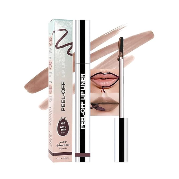 Matte Lip Gloss Stain-Peel Off Lip Liner Tattoo, Dark Brown Lip Tint,Long Lasting Peel Off Lip Stain, Waterproof Transfer-proof Lip Mask Lip Liner Peel Off Lip Gloss,Stayn Lip Makeup. #05