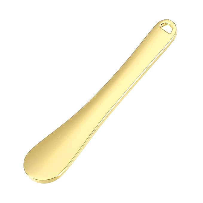 VOCOSTE 4 Pcs Makeup Spatula Mini Spoon, Eye Cream Massage Sticks Beauty Scoop, for Facial Cosmetic Face Cream, Zinc Alloy 2.32"x0.46", Gold Tone