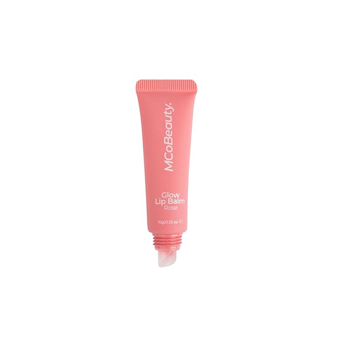MCoBeauty Glow Lip Balm, Rose, Nourishing Tint for Luscious Lips, Vegan, Cruelty Free Cosmetics