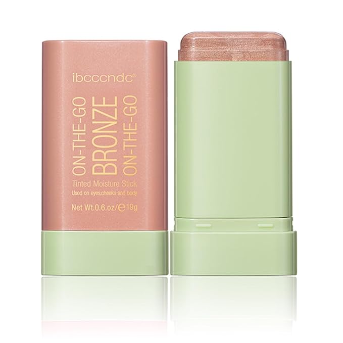 Multi-Use Makeup Blush Stick, Tinted Solid Moisturizer On-the-Go Blush, Multi-use Cream Blush Stick for Cheek & Eyes & Lips, Waterproof Natural Nude Makeup for All Skin (2# Soft Glow)