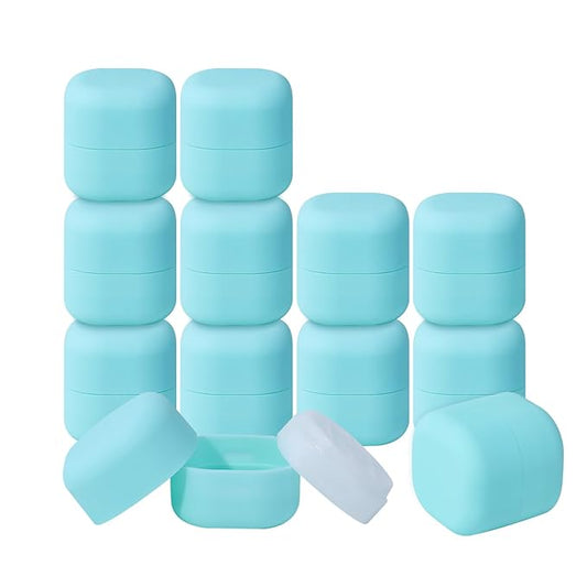 0.25 oz(7g) Empty Lip Balm Square Containers Tubes Lipstick 12 Pieces for Make Natural Lip Balm Lip Care - DIY & BPA FREE (Blue)