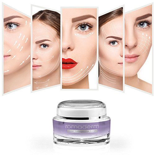 Romaderm- Super Collagen Eye Cream-Dark Circles, Puffiness, Wrinkles and Bags - The Most Effective Anti-Aging Eye Cream for Under and Around Eyes