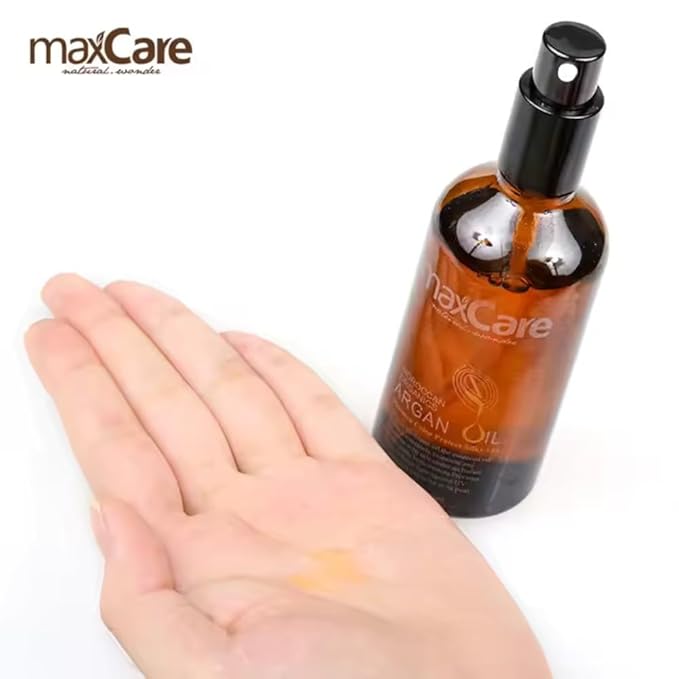 MaxCare Moroccan Argan Oil Hair Serum – Color Protect & Nourishing Treatment for Frizz Control, Shine & Heat Protection, 100ml – Lightweight, Non-Greasy, Sulfate-Free