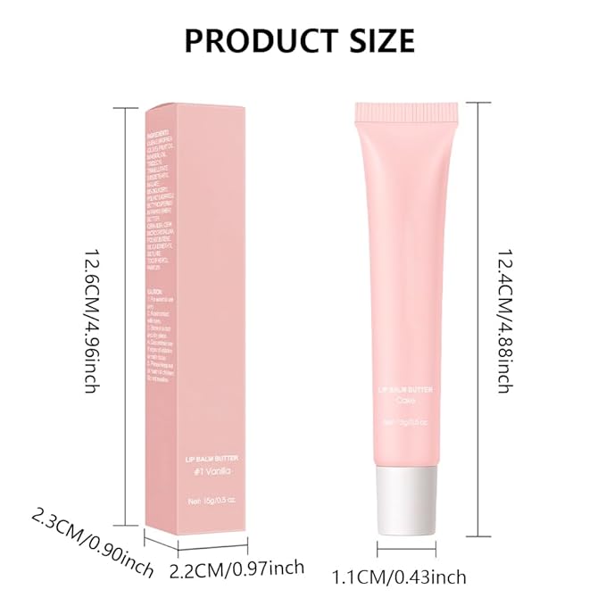 Summer Lip Butter Balm Lip Gloss, Ultra-Hydrating Natural Vegan Lip Balm, Sheer-Tinted Shine & Hydration, Soothes & Softens Dry Lips Skincare, Bálsamo labial hidratante #4 Cake 0.5 Fl Oz